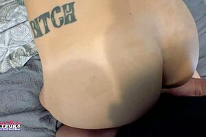 Busty Inked Brunette Shelly Sucks Boner, Swallows Cum.