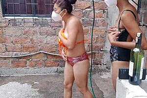 Women Relax In Bath Sensually