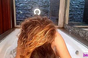 big tits blonde gets drilled hard in steamy jacuzzi