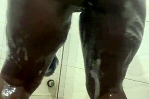 Curvy girl next door bent over in shower for doggystyle