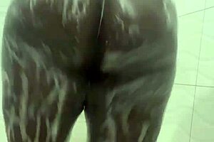 Curvy girl next door bent over in shower for doggystyle