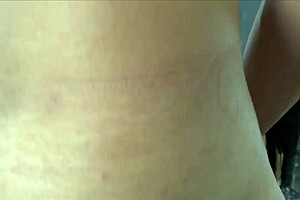 perverted stepdad covers skinny schoolgirl in cum after class in her tight uniform.