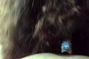 Pretty pawg gives intense long blowjob until guy nuts in mouth