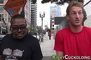 A fetish babe eagerly sucks a big black cock. She receives a facial cumshot while wearing shoes.