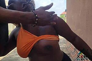 naughtiest slutty queen takes hot doggy outdoors