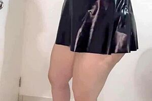 mexican secretary latina milf strips and shows panties