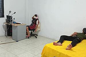 Brunette milf with nice tits seduced her black trainer in doggystyle yoga cum riding big black cock