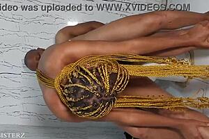 Seated intimately in the bathroom setting