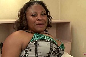 Thick black lesbians toy each other's shaved pussies with dildo