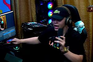 During the podcast, the latinas kissed passionately, leaving the host speechless.