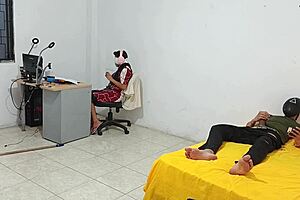 Brunette milf with nice tits seduced her black trainer in doggystyle yoga cum riding big black cock