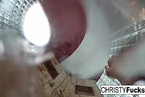 Christy and Dahlia enjoy steamy lesbian shower sex together