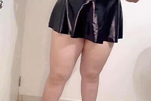 mexican secretary latina milf strips and shows panties