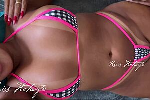 Put My Bikini Deep in My Pussy and the Naughty Masseuse Got So Horny Seeing Me Topless!