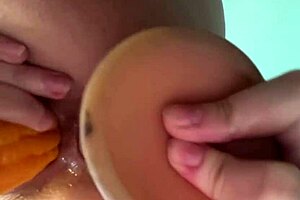 Close-Up View Of Anal Fucking With Huge Dildo Double Penetration