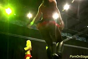 look at this cock sharing on the stage