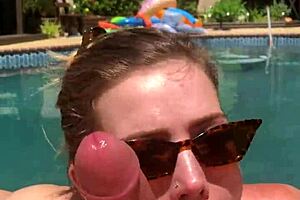 katarinakitty bent over deepthroating cock by the pool