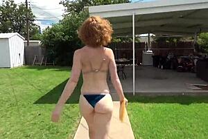 delicious little white girl with red hair and sexy legs