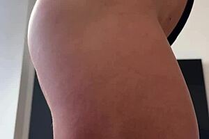 i feel so cute exploring anal sex in my black bodysuit with huge doggystyle.