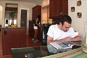 i got my hairy cleaning lady for rough anal in kitchen