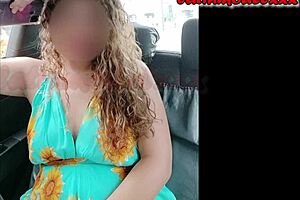 Hot photoshoot featuring big tits model with nice legs, ending in taxi.