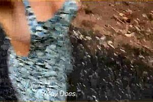 wife flashes sideboob and big tits in public outdoor dare