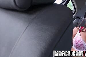 Stranded teen Nicole Bexley shows her big natural boobs in rough anal POV 😍