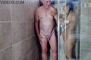 Feeling The Passion As Agarabas And Olpr Shave In The Shower.