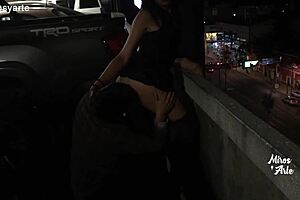 miroslava boldly lets stranger lick her pussy in parking lot!