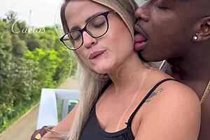Blonde Petite Rides Black Lover Backwards