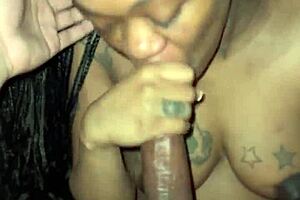 Braids girl sucks big dick