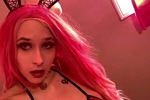 Goth Girl Performs Strip Tease