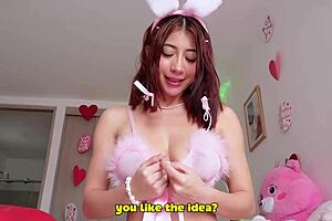 Intense Latina Cosplay Masturbation on Valentine’s Day