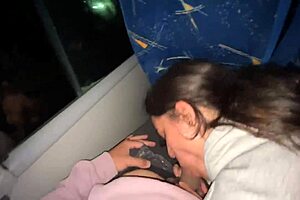 damn, i sucked off a random passenger on a real bus and he finished in my mouth!