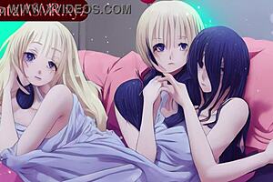 Hentai Cosplay Girls Finger And Masturbate In Cute Costumes