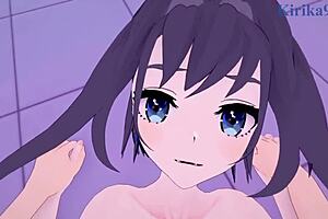 Ouro kronii and kiryu coco in a hololive vtuber pov scene