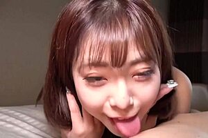 Hey, wanna see Japanese beauty give uncensored blowjob and get creampied in shaved pussy?