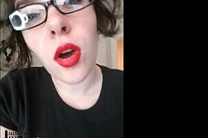 Anal slut takes instructions from mistress in a nonnude session.