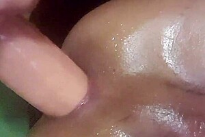 Tight shemale playing with 11 inch dildo