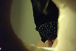Hidden Cam Catches Sexy Babe in White Panties Peeing Through Wall Hole