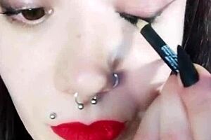 Backstage of a hot brunette neighbor