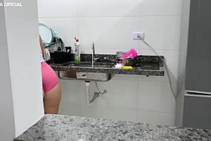 brazilian latina maid with big ass teases her boss hidden in voyeur fetish