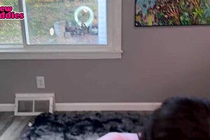 New college slut delivers wet POV thong blowjob for first time.