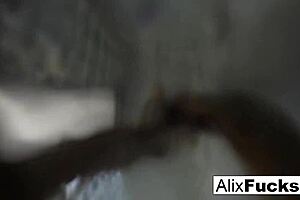 alix lynx slips into a steamy post-sex shower moment