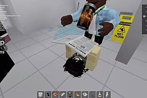 Two People Get Fucked in Roblox and a Public Restroom, Crazy Outdoor Fun