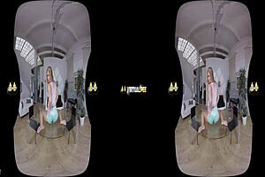 Chrissy Fox Explores Virtual Reality With Blonde European Charm