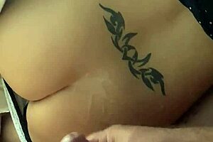 Cum Explodes On Lisa's Tattooed Ass During Intense Wife Masturbation!