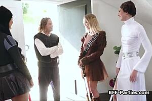 Sexy Cosplay Turns To Horny Girlfriends Fourway Party