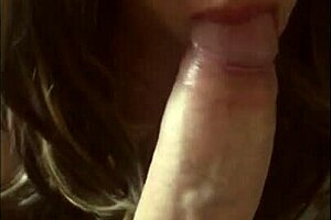 my wife gives a huge white cock pov blowjob at home