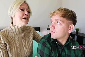 Sharing a bed with stepmom turns into a total disaster. Things got way too heated